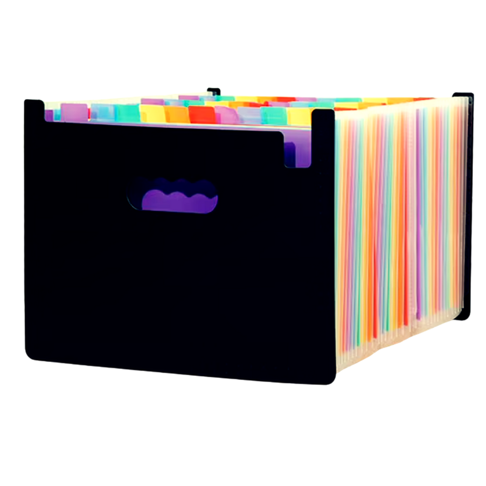 Папка-органайзер для зберігання документів і файлів формат А4 на 36 відділень,з кольоровими вкладками, чорна 330x240x40 мм Кам'янець-Подільський - фото 7