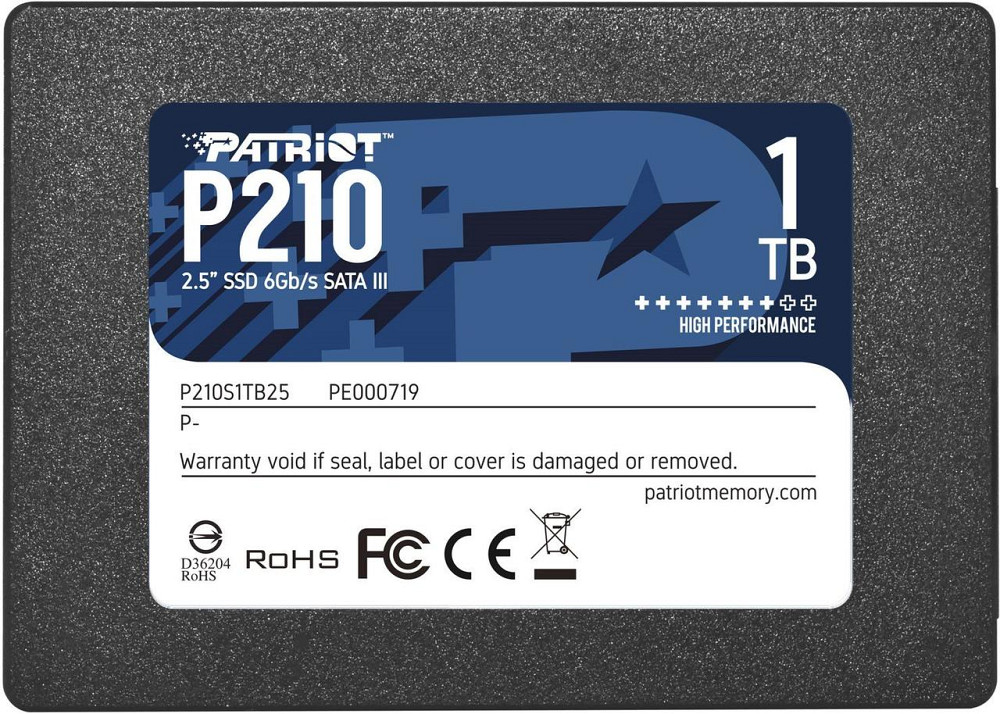 SSD диск накопичувач Patriot P210 1TB 2.5" 7mm SATAIII 3D QLC P210S1TB25 Одеса - фото 1