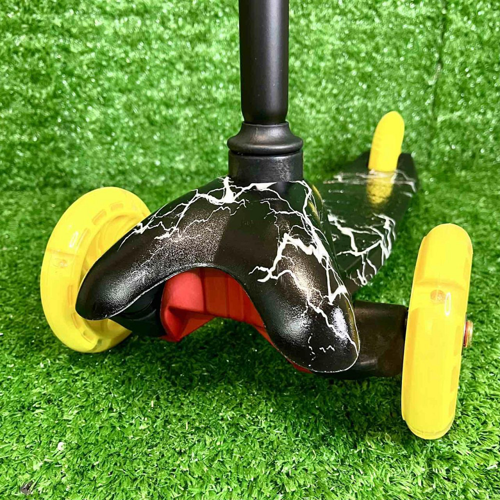 Самокат триколісний Skyper MINI колеса PU 120мм на 2-4 роки Жовто-чорний з принтом (112-70899) Чернигов - изображение 7