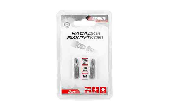 Насадка викруткова GRANITE PH3 25 мм ¼" S2 набір 2 шт 10-03-250 Коломия