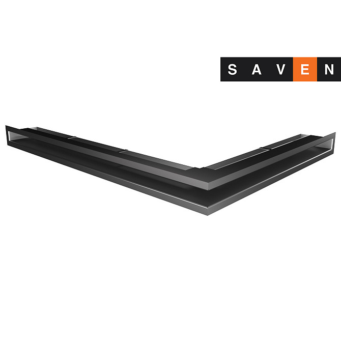 Вентиляційна решітка для каміна кутова ліва SAVEN Loft Angle 60х600х800 графітова Львів - фото 1