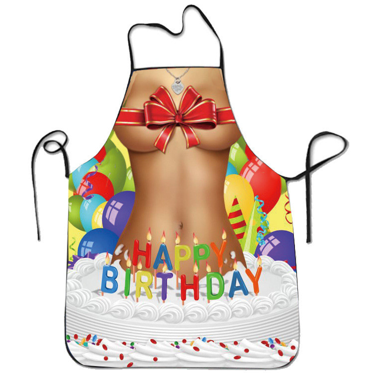 Фартух з приколом для жінок Happy Birthday 80 на 60 см різнобарвний Київ - фото 1