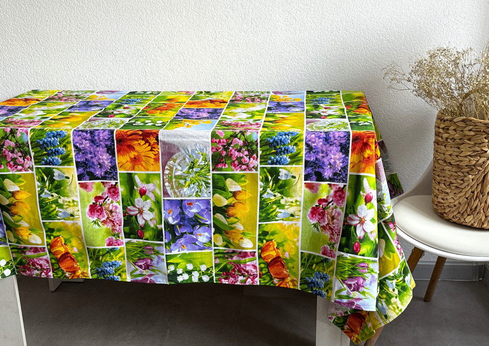 Ecotton Скатертина Ecotton 150х220 см бавовняна з рогожки Весняні квіти (11550\1) Киев - изображение 4