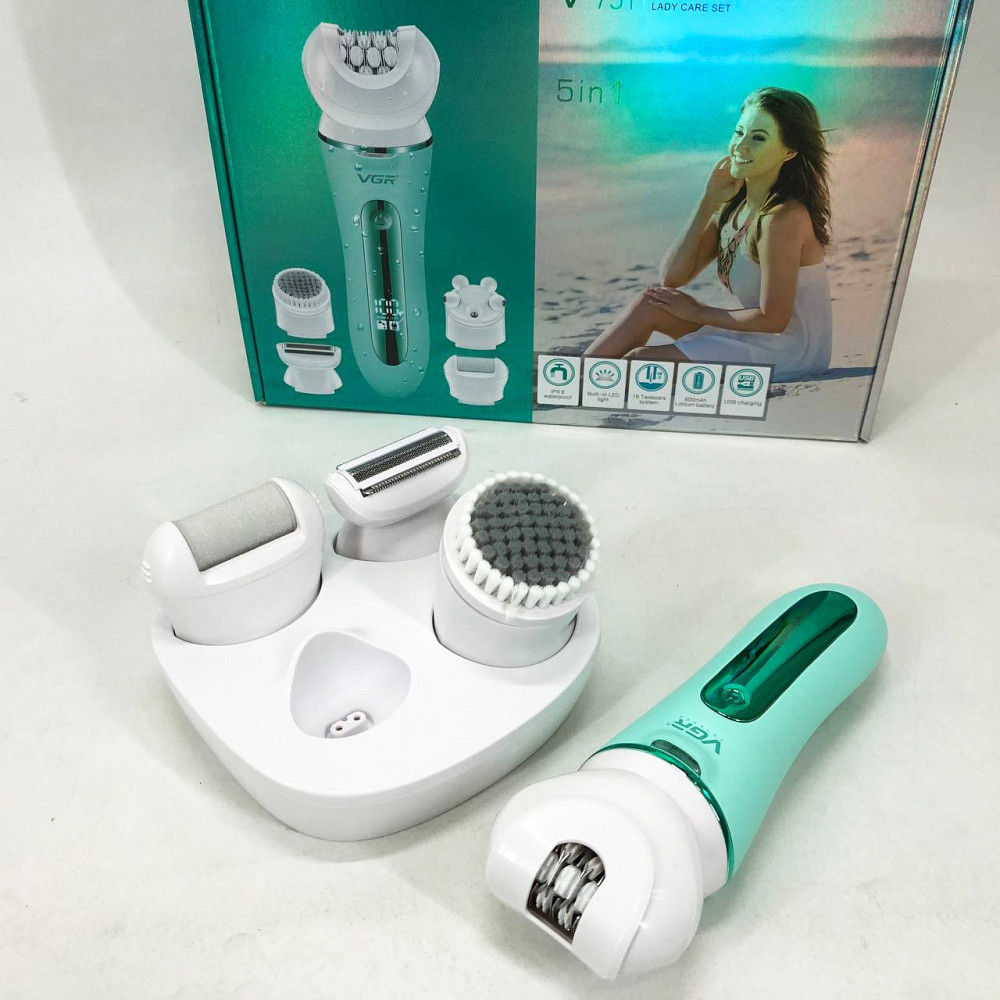 Жіночий акумуляторний епілятор для тіла VGR 5 в 1 V-751, Для чищення п'ят електрична TK-25 Івано-Франківськ - фото 9