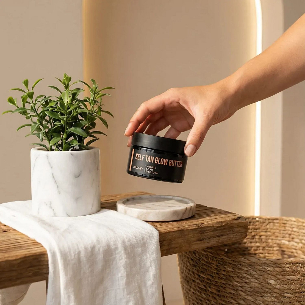 Баттер-автозасмага для тіла з ефектом шиммеру Self Tan Glow Butter Hillary 200 мл Київ - фото 7