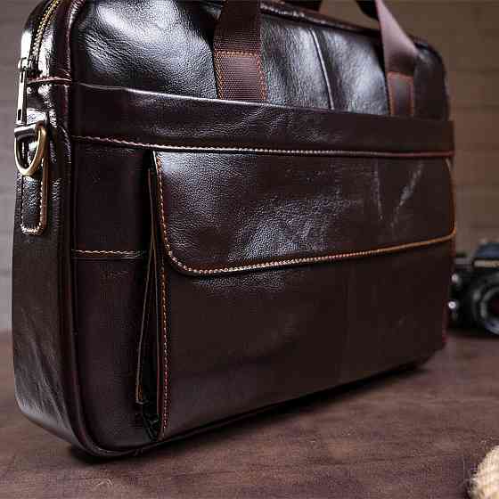 Сумка мужская под ноутбук Коричневая (Vintage) Киев