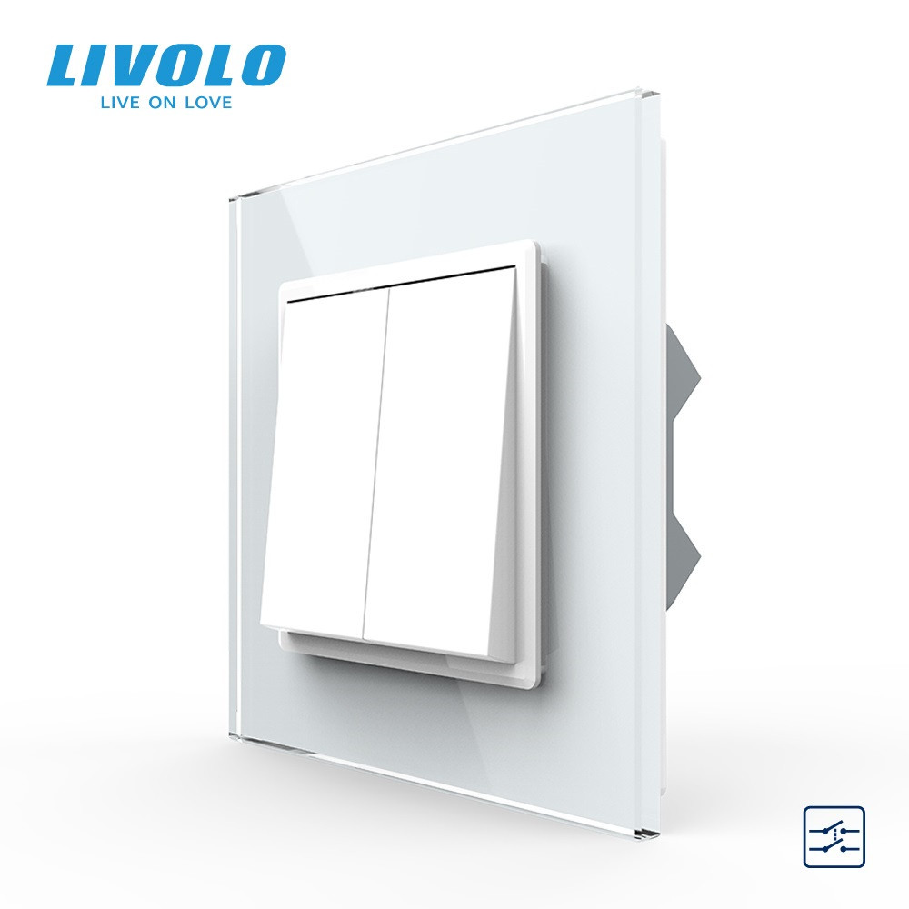 LIVOLO Двоклавішний перехресний вимикач Livolo білий (VL-C7FCMM10A-1WP) Коломия - фото 9