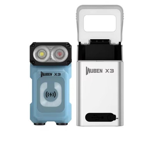 Фонарь Wuben X3 EDC 700лм с красным светом с беспроводной зарядкой Голубой Винница - изображение 1