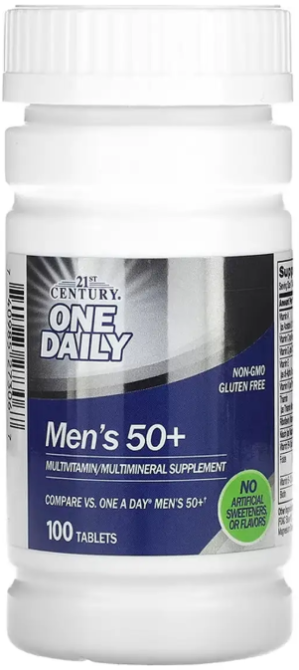 Витамины после 50 для мужчин 50+ 21st Century One Daily Men's 50+100 таб Киев - изображение 1