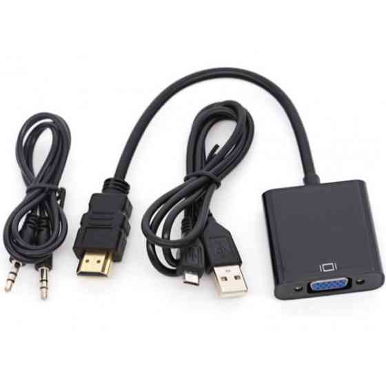 Перехідник HDMI M -> VGA F (з аудіо інтерфейсом), кабель 20см. OEM (S0223) Киев