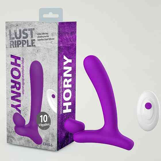 Вибратор в форме буквы,, L,,со стимуляцией клитора и точки G Chisa Lust Ripple Horny, фиолетовый Sex Aura Киев