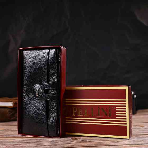 Классический женский кошелек с удобным функционалом из натуральной кожи CANPELLINI 21717 Черный Киев