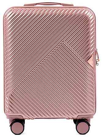 Валіза пластикова WINGS WN01 мала 55 см золотисто-рожева Київ