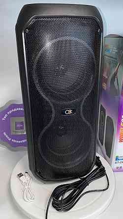 Колонка музична портативна Bluetooth з мікрофоном 4" BT-2425, 20Вт, FM-радіо, USB, TF, AUX, LED підс Київ