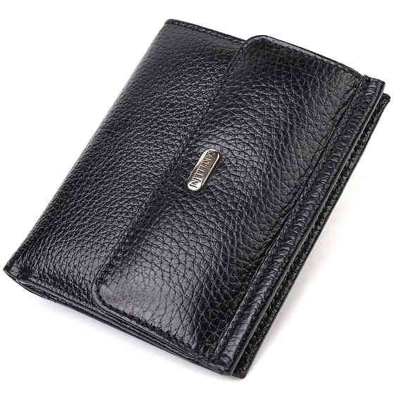 Гаманець для жінок середнього розміру з натуральної шкіри CANPELLINI 21817 Чорний Київ