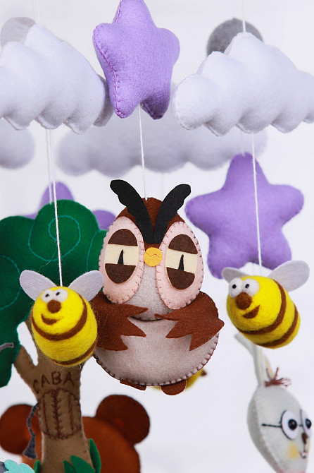 Дитячий мобіль на ліжечко для немовлят WooolyWool «В гостях у Вінні» Київ - фото 4