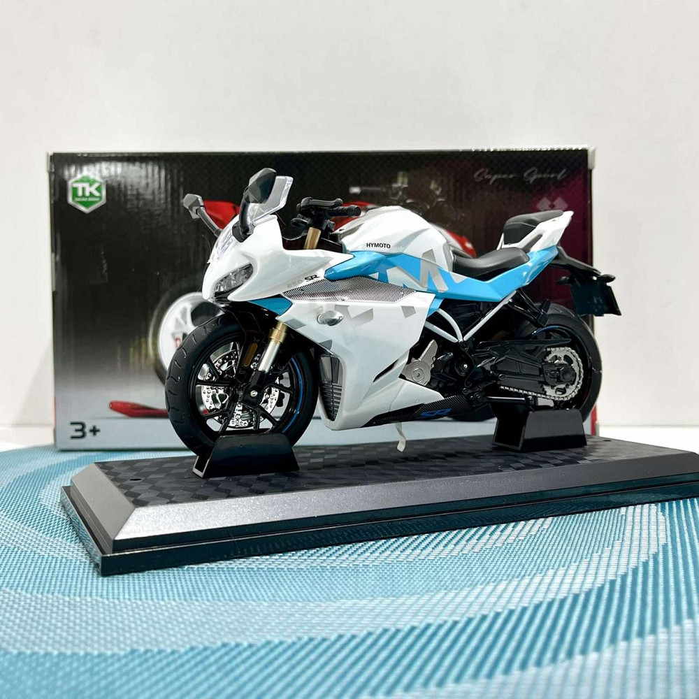 Мотоцикл металопластиковий звуки підсвічування гумові шини рухомі елементи 1:12 Білий (BG 36-480) Чернігів - фото 10