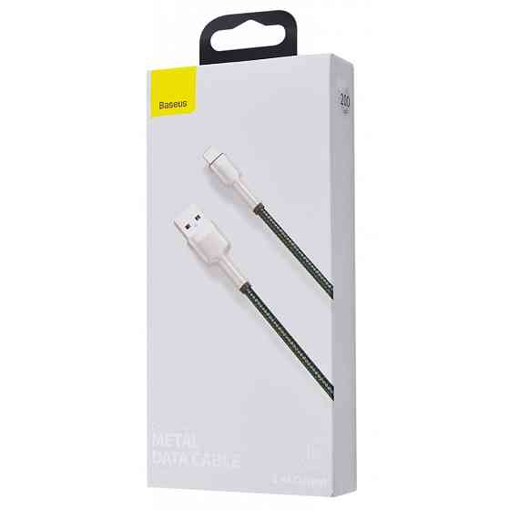 Кабель Baseus Cafule Metal Lightning 2.4A 2м чорний Львів