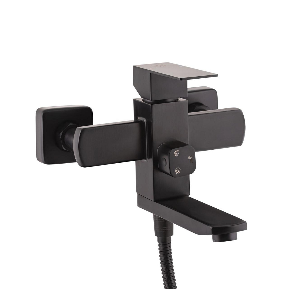 Душевая система универсальная Lidz Kubis 1030 на три потребителя (с изливом) (k35) LDKUB1030BLA35724 Black Киев - изображение 3