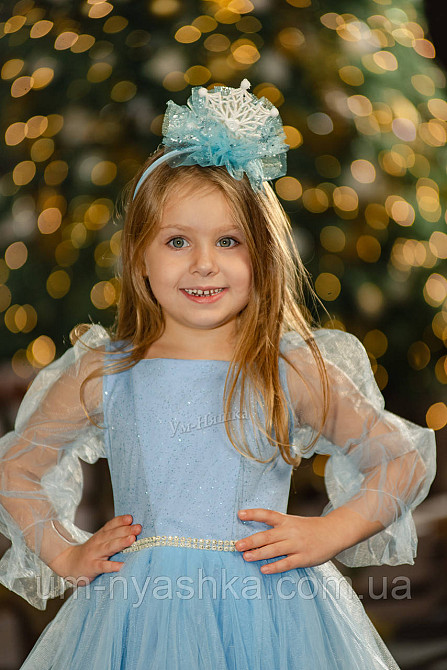 Голубое нарядное платье с блестками Снежинка, Эльза, Капелька, Тучка, Заверюха, Морячка, Дождик на 4-7 лет Кривой Рог - изображение 3