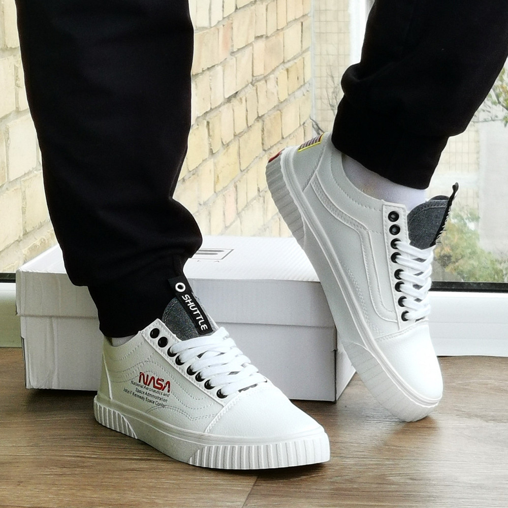 Кроссовки NASA Shuttle Белые Кеды Ванс Женские Кожаные (размеры: 36,37,38,39) Видео Обзор Днепр - изображение 5