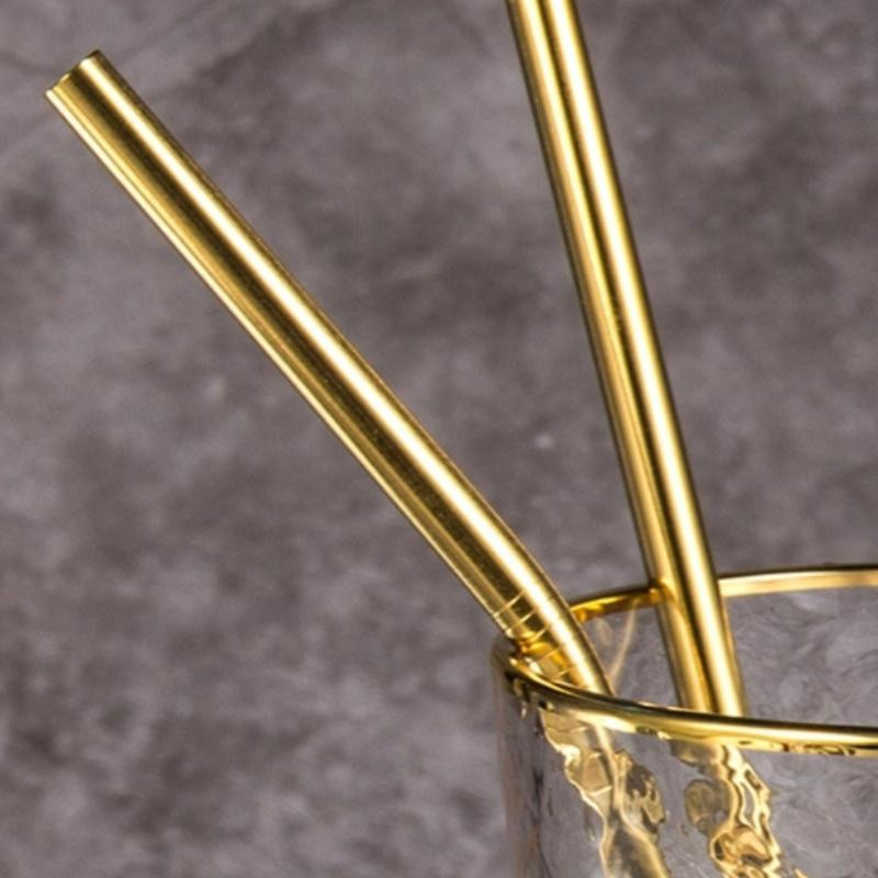 Набор золотистых многоразовых металлических соломинок Киев - изображение 2