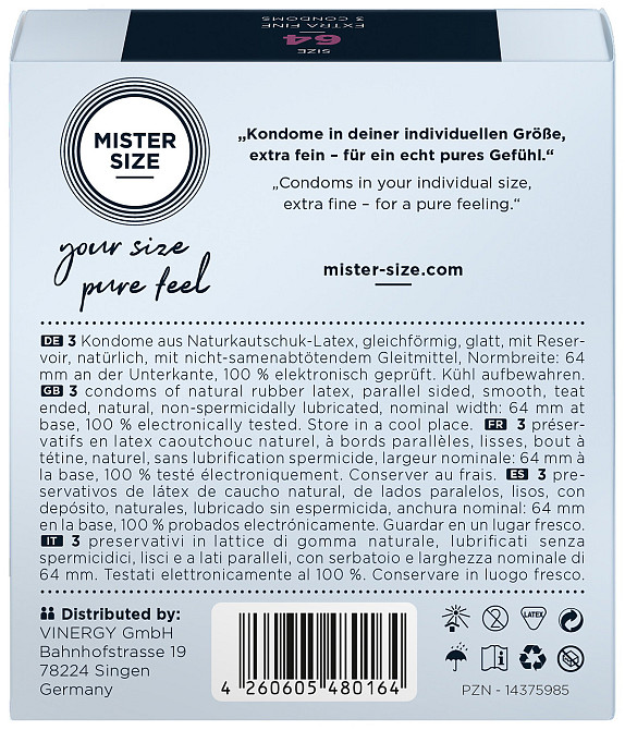 Презервативы Mister Size 64 mm (3шт) Sex Aura Киев - изображение 2