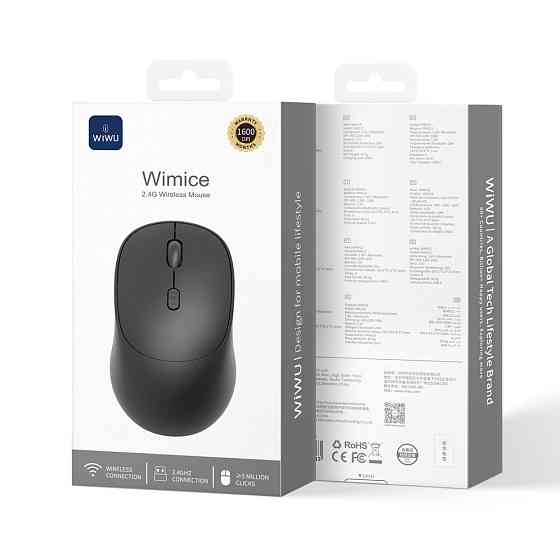 Маніпулятор миша бездротова WIWU 2.4G Wireless Mouse WM112 Black Одеса