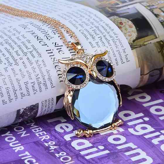 Кулон женский Сова с цепочкой 68 см золотисто-серый Киев