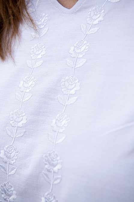 Вишиванка жіноча, лляна, біла, топ Київ - фото 3