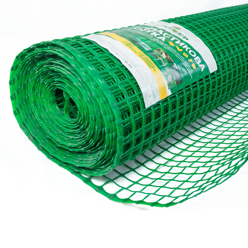 Сітка 20*20 пластикова 1.5х20 м (зелена) квадрат сітка садова Дніпро - фото 3