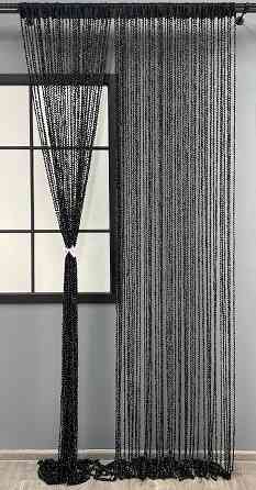 Шторы-нити спираль с люрексом Черный 300х300см 1 шт (61-067) Киев