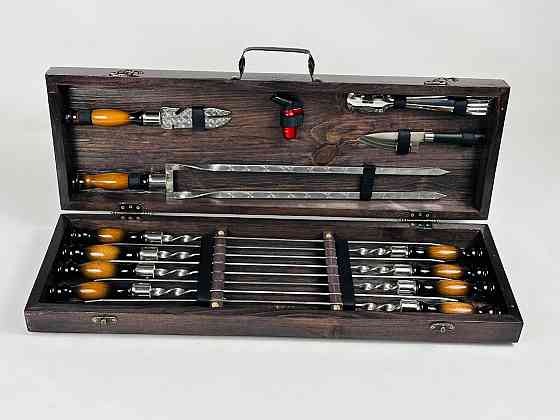 Подарунковий набір шампурів в дерев'яному кейсі для пікніка ПАТРІОТ HAPPY DAYS Тернопіль