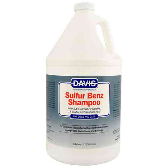 Davis Sulfur Benz Shampoo ДЕВІС СУЛЬФУР БЕНЗ дерматокосметичний шампунь з 2,5% бензоїл пероксидом для собак і котів із захворюваннями шкіри Київ