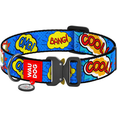Ошейник для животных WAUDOG Nylon с QR паспортом "ВАУ" металлическая пряжка-фастекс XXL (4535-0087) Винница - изображение 1