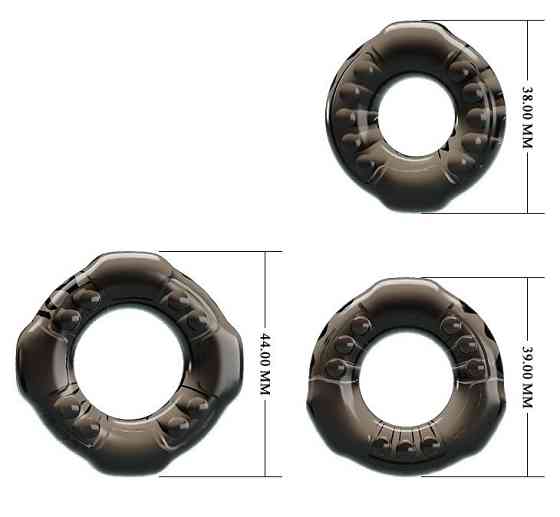 Набор из 3-х эрекционных колец COCK THREE RINGS, BI-210263 Sex Aura Киев