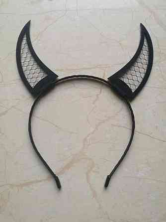 Обруч на Хэллоуин Рожки унисекс one size черный Киев