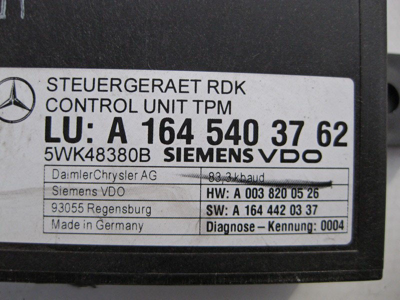 Mercedes-Benz  A1645403762 Блок керування системи тиску в шинах RDK E-Class W211 GL ML X164 W164 CLS C219 SL R230 R-Class W251 Одесса - изображение 3