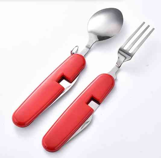 Туристичний столовий прилад, червоний, A674 малий Дніпро