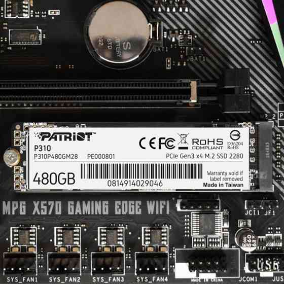 Накопичувач SSD 480GB Patriot P310 M.2 2280 PCIe NVMe 3.0 x4 TLC (P310P480GM28) M.2 2280 Харьков