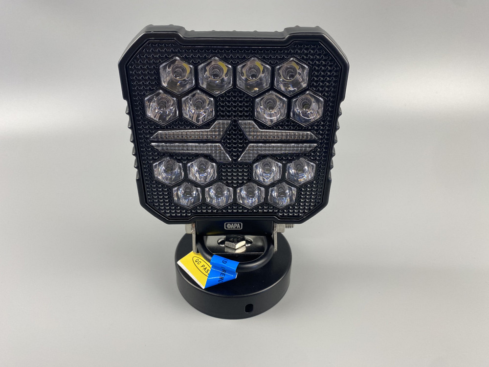 Фара LED квадратна 16 Led chip 12/24V. Широкий промінь + DRL світло + стробоскоп, світло 6500 К, IP67 Мукачево - фото 8