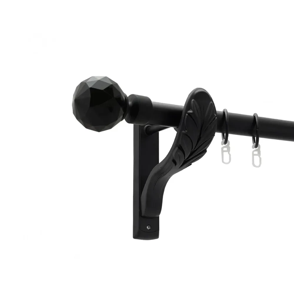 Карниз Orvit Люміера Неро металевий однорядний ретро гладка труба кільце металеве Чорний Оксамит 25 мм 200 см Львов - изображение 1