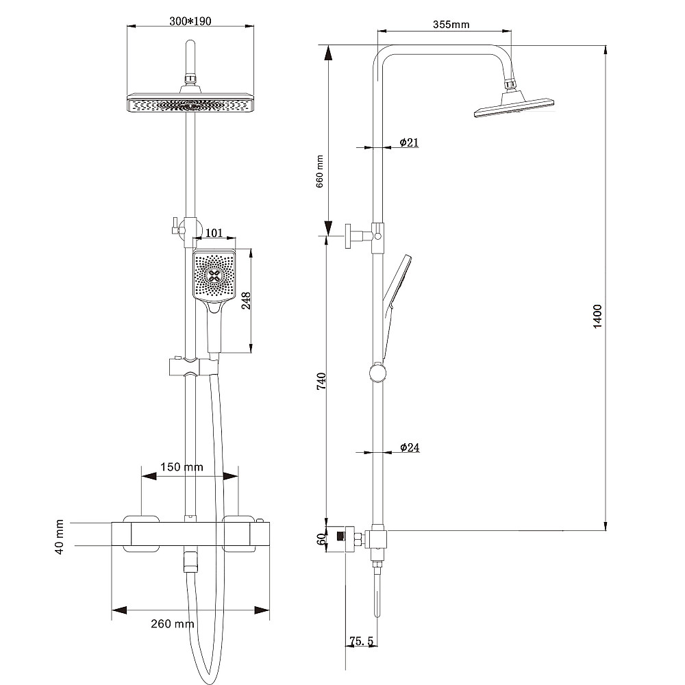 Душова система Globus Lux Termostatic GLM-0040TE Тернопіль - фото 9