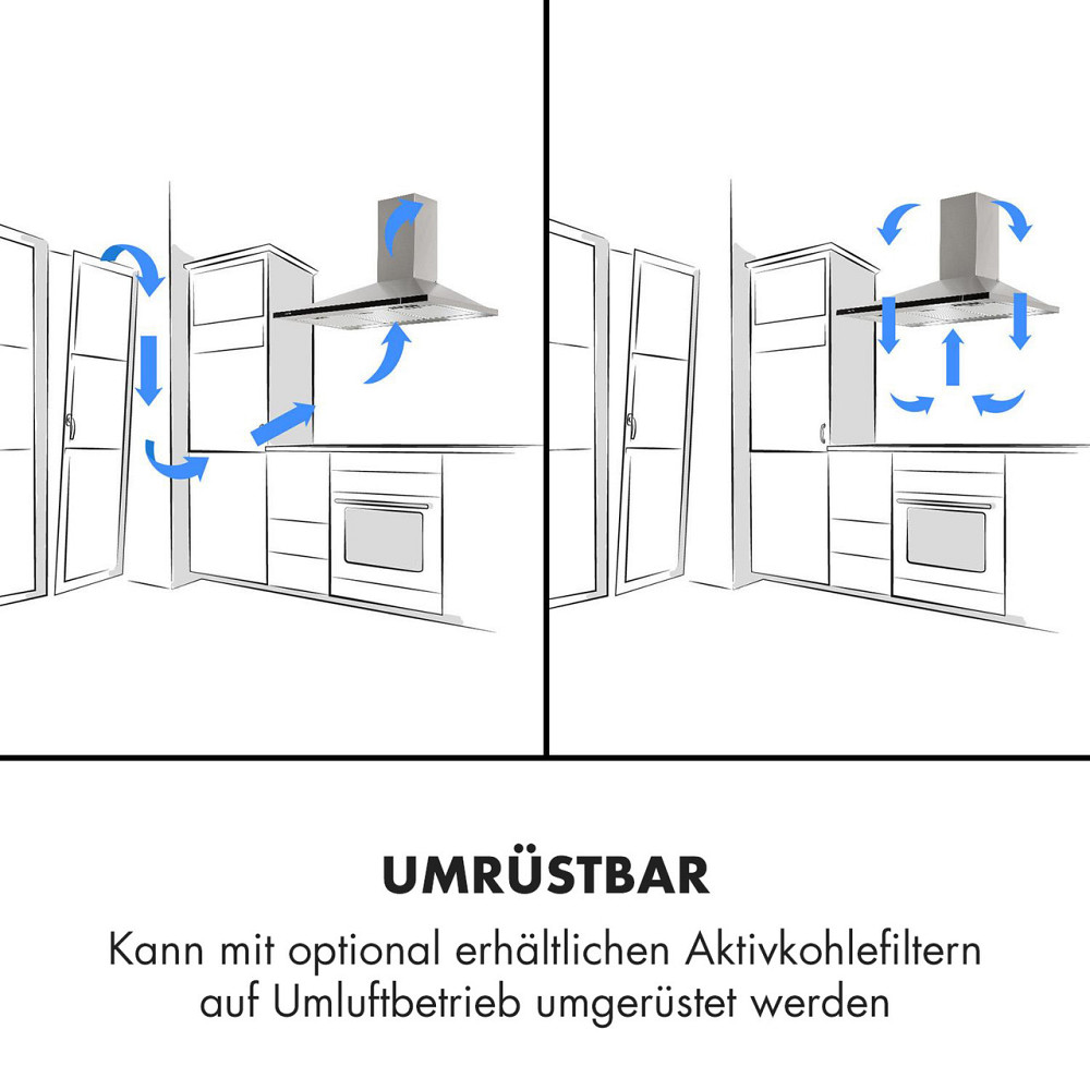 Вытяжка Galina 90 вытяжка 90см 350м³/ч LED нержавеющая сталь акриловое стекло (Германия, читать описание) Ровно - изображение 3