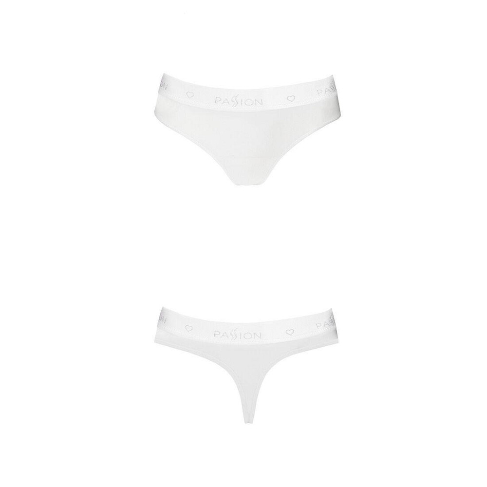 Трусики-бразилиана из хлопка Passion PS005 PANTIES M, white Sex Aura Киев - изображение 5