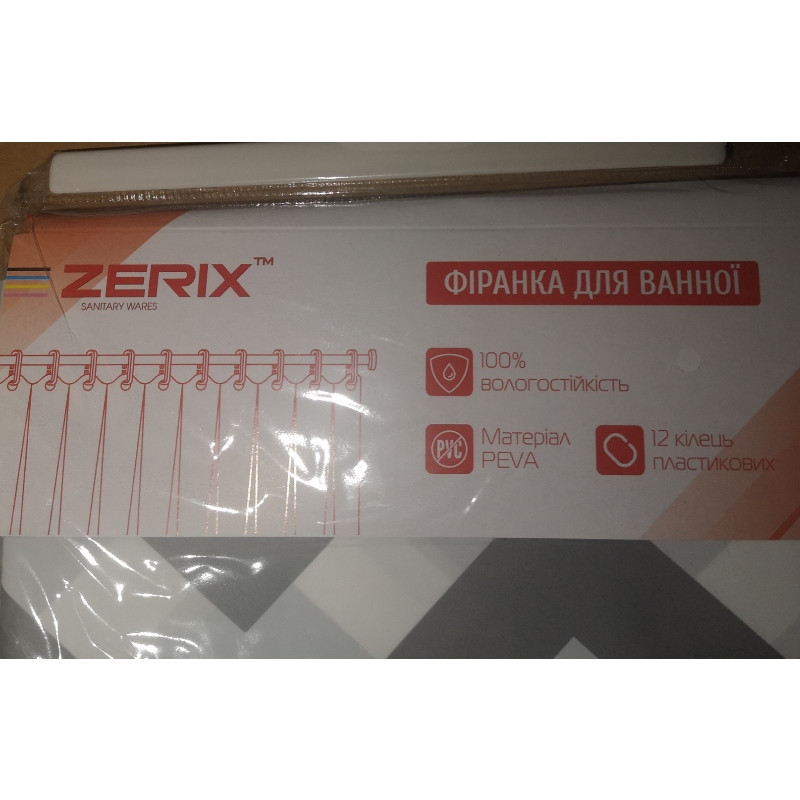 Шторка для ванної Zerix SCP-016-180x200 з PEVA    ( 19050 ) Харків - фото 4