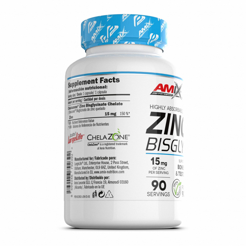Цинк Amix Nutrition Performance Zinc Bisglycinate 90 Vcaps Луцьк - фото 2