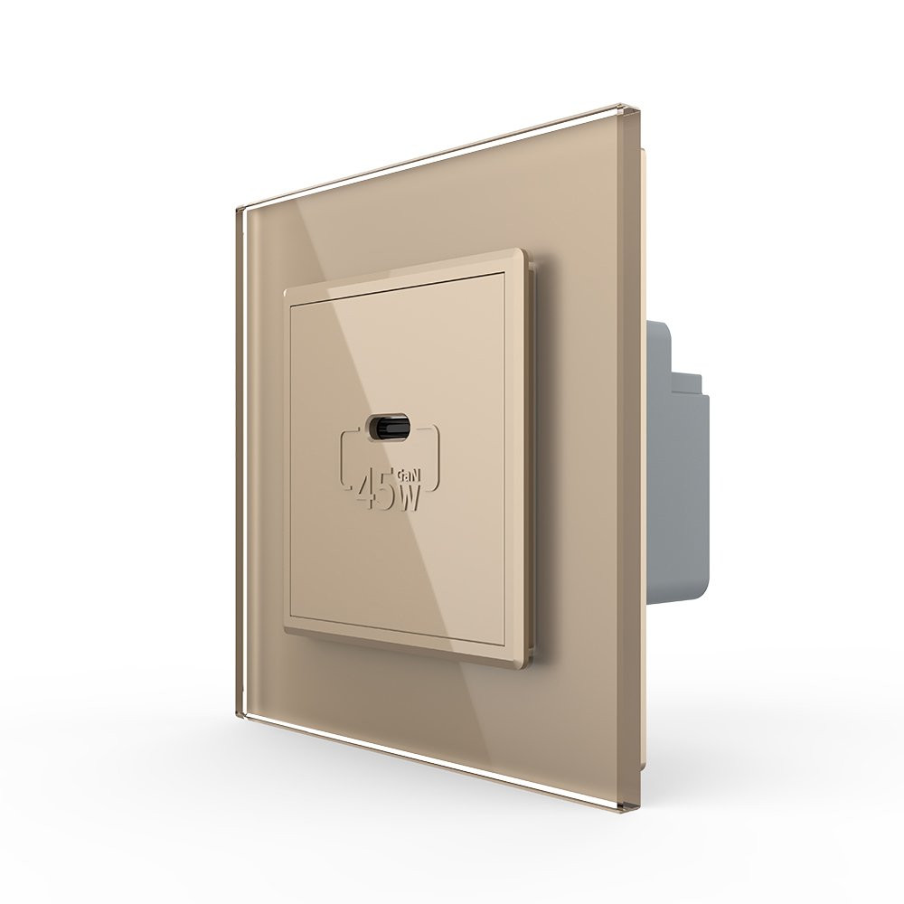 LIVOLO Розетка USB Type-C з Power Delivery 45W Livolo золото (VL-C7-FCUC-2AP) Коломия - фото 9