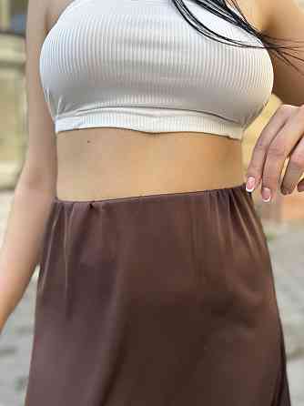 Жіноча шовкова спідниця Silk 54-56, Шоколадний Київ