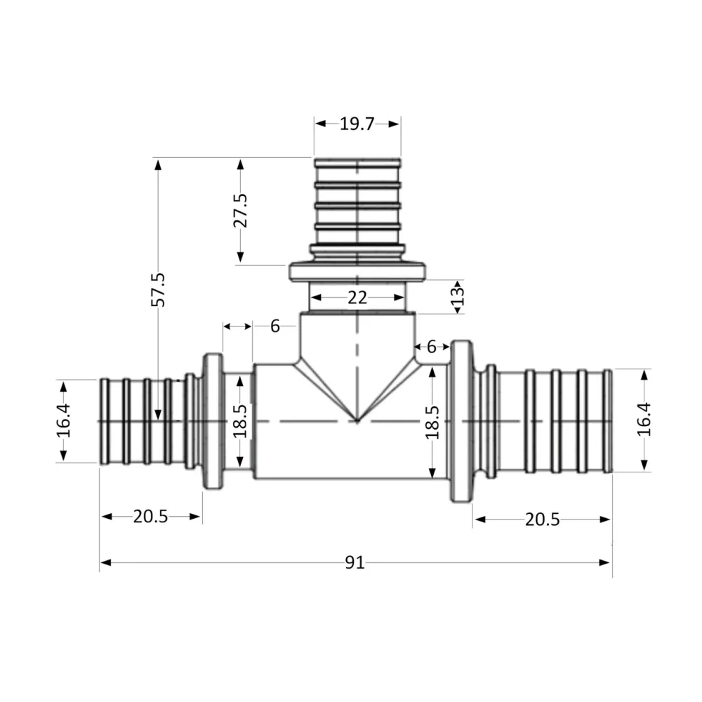 Тройник натяжной Icma №1039 d20х25х20 851039GWGXGW05 Киев - изображение 7